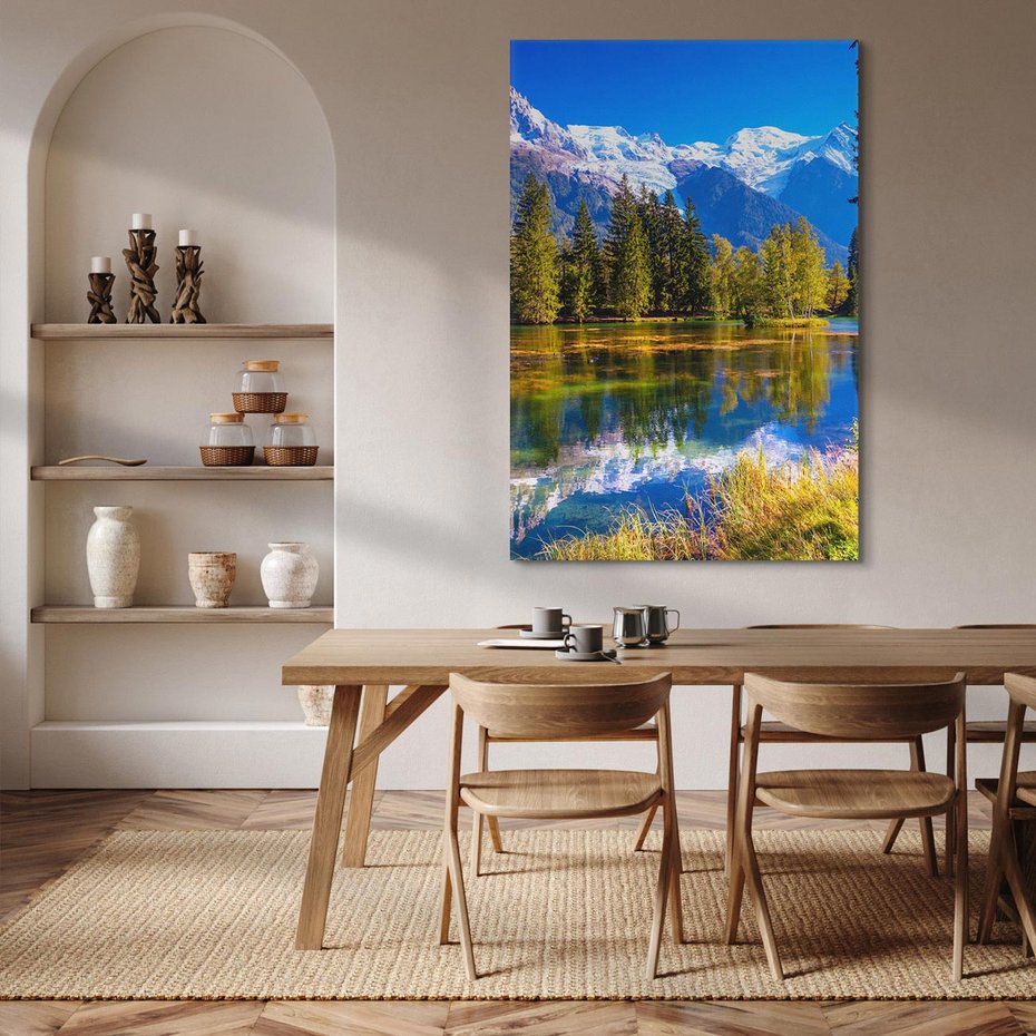 Obraz na płótnie 80x120 - Górskie piękno - góry, jezioro