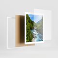 Plakat w ramie 40x50 - Górski strumyk - strumyk, góry - rama biała