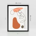 Plakat w ramie 40x50 - Twarz w Geometrycznym Stylu - nowoczesny obraz, grafika - rama czarna