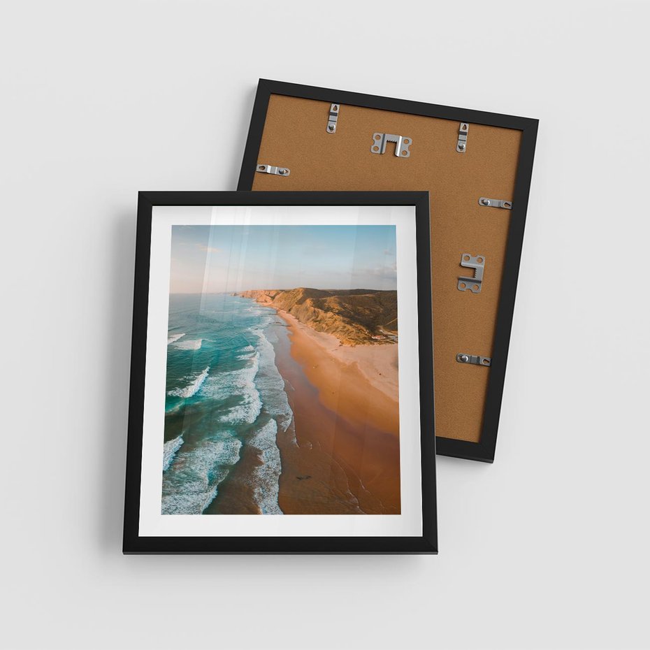 Plakat w ramie 40x50 - Z Lotu Ptaka - fotografia, plaża - rama czarna