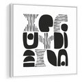 Obraz w ramie 50x50 - Taniec Dziwacznych Kresek - minimalistyczny plakat, czarno biały - rama biała