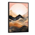 Obraz w ramie 70x100 - Grafika Zachodu - nowoczesna grafika, odcienie pastelowe - rama czarna