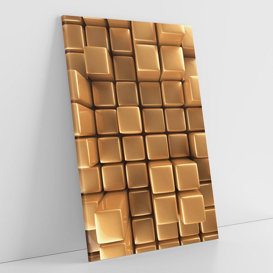 Obraz na płótnie 50x70 - Błyszcząca Elegancja - złoto, 3d