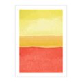Plakat bez ramy 40x50 - Rozmyte Odbicia - kolorowe akwarelowe pasy, odcienie żółci i czerwieni