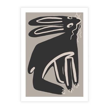 Plakat bez ramy 21x30 - Konturujące Struktury - skandynawska sztuka, królik