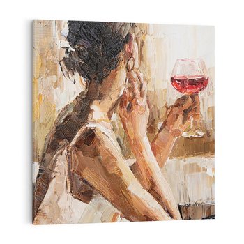 Obraz na płótnie 40x40 - Wibracje - portret, kobieta