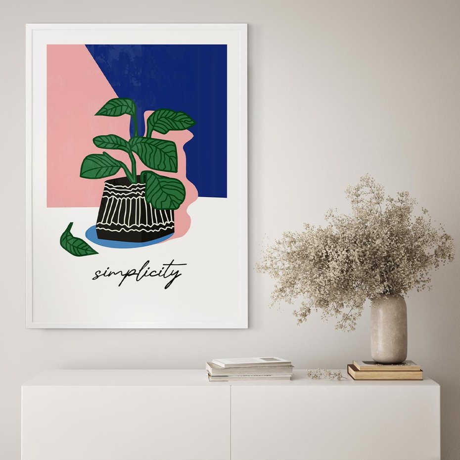 Plakat bez ramy 50x70 - Tajemnicze Wibracje - tygrys, kwiaty