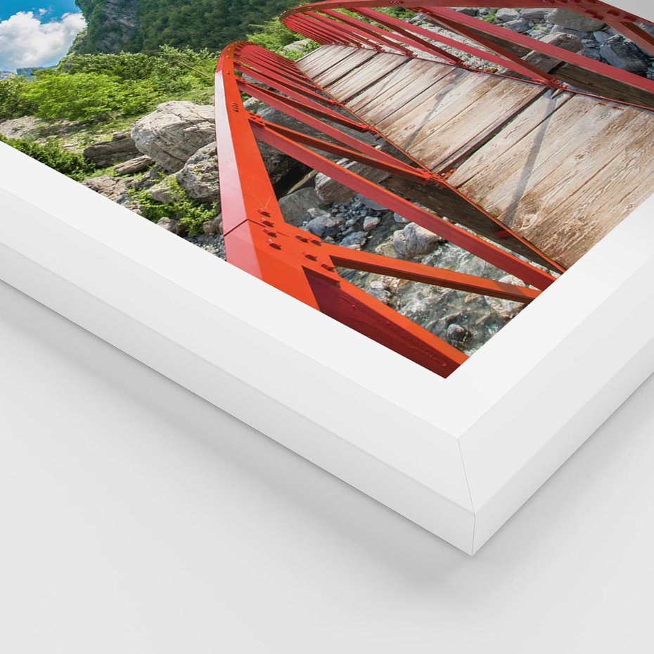 Plakat w ramie 30x40 - Most do przygody - góry, most - rama biała