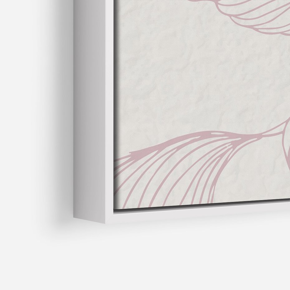 Obraz w ramie 80x120 - Szept marzeń i tajemnic - abstrakcyjne, roślinne ornamenty - rama biała