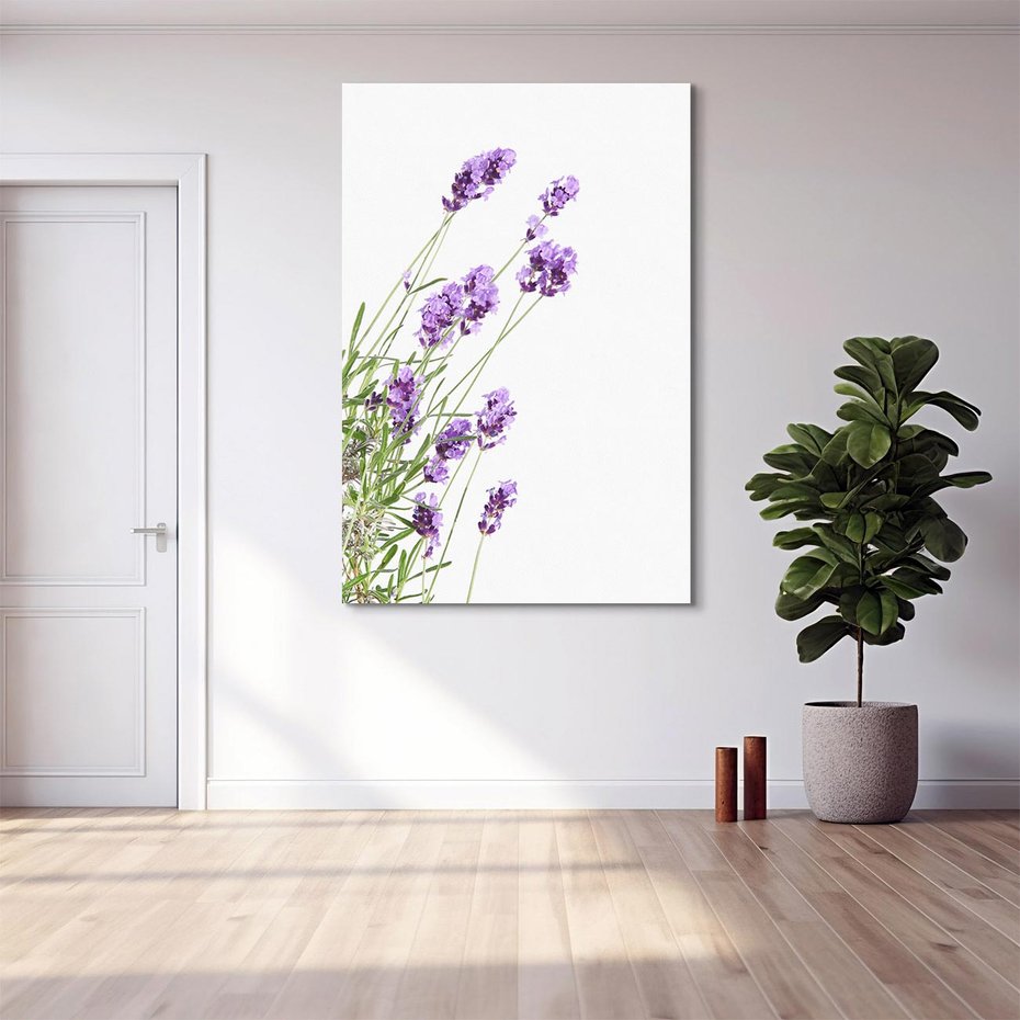 Obraz na płótnie 50x70 - Delikatny Urok - lawenda, kwiaty