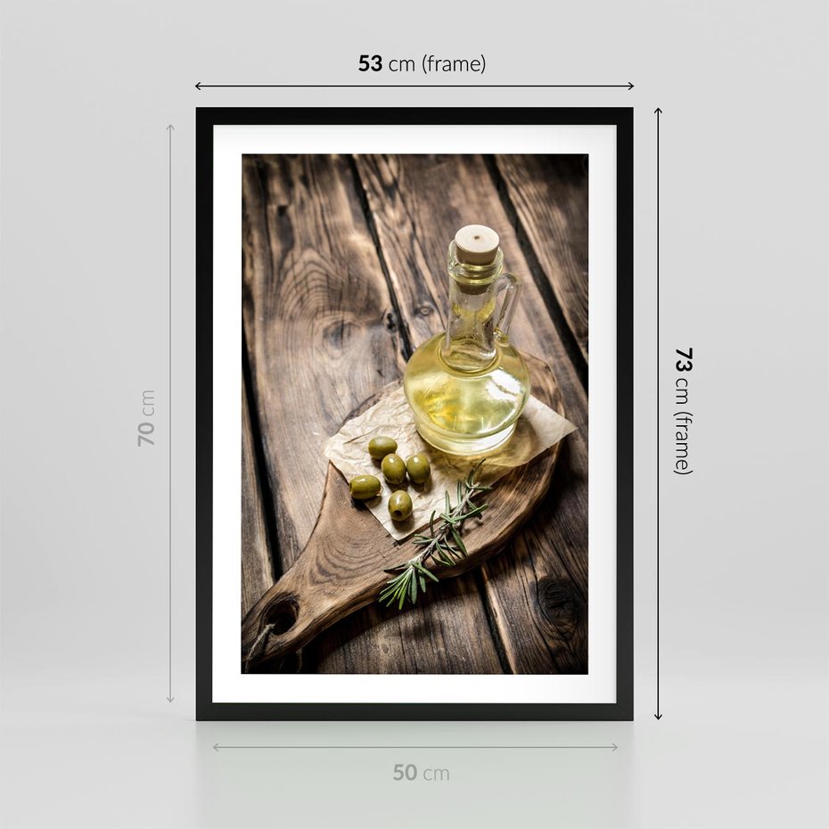 Plakat w ramie 50x70 - Oliwki w restauracji - oliwa, oliwki - rama czarna
