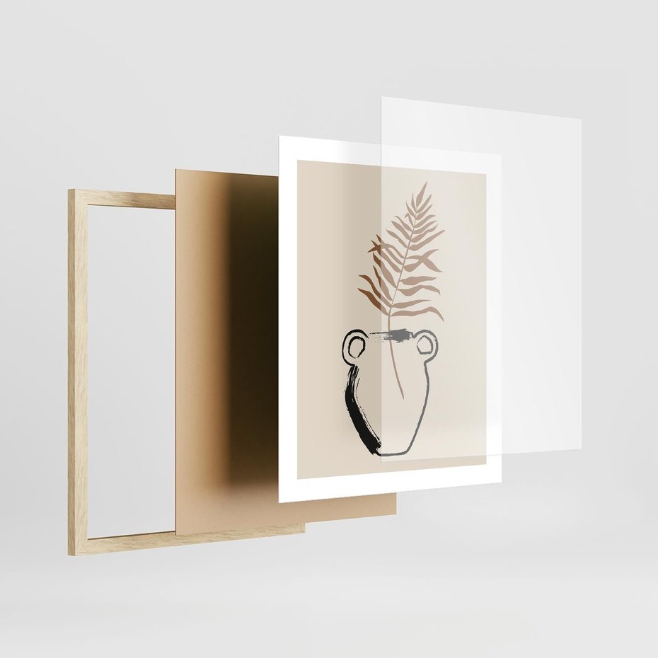 Plakat w ramie 40x50 - Wewnętrzne Opowieści - boho, nowoczesna sztuka - rama drewno