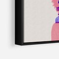 Obraz w ramie 70x50 - Kwiaty we Włosach - różowa postać, grafika - rama czarna