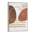 Obraz w ramie 50x70 - Odbicie światła serca - abstrakcyjne rozlane plamy, boho styl - rama drewno