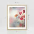 Plakat w ramie 40x50 - Urok natury - kwiaty, akwarela - rama drewno