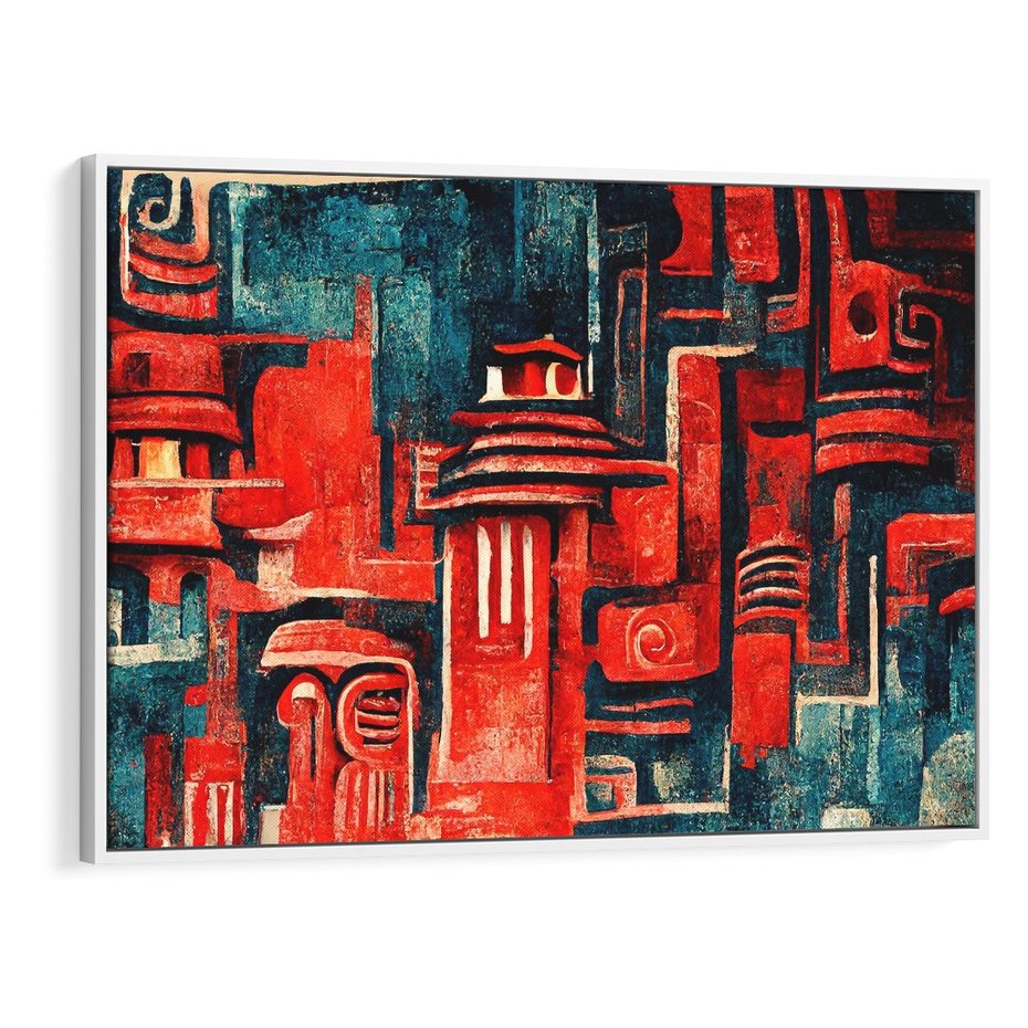 Obraz w ramie 100x70 - Mistyka Wschodnich Światów - orientalna sztuka, nawiązanie do Japonii - rama biała