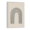 Obraz w ramie 50x70 - Intrygujące Zagięcia - boho plakat, czarna tęcza - rama biała
