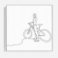 Obraz w ramie 50x50 - Minimalistyczna Przejażdżka - szkic, minimalizm - rama biała