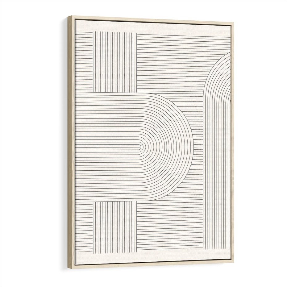 Obraz w ramie 80x120 - Geometryczna Elegancja Mid Century - mid century, minimalizm - rama drewno
