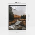 Obraz w ramie 70x100 - W Górskiej Dolinie - artystyczna fotografia, las - rama czarna