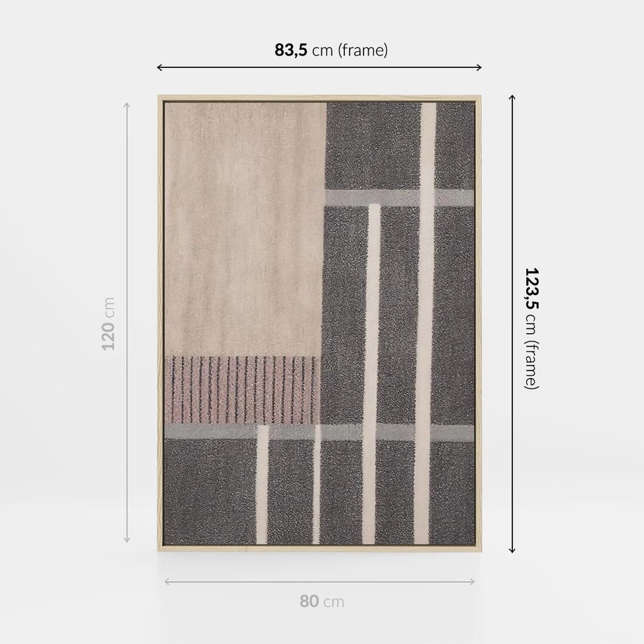 Obraz w ramie 80x120 - Harmonia skradzionych odcieni - symetryczne, geometryczne pasy - rama drewno