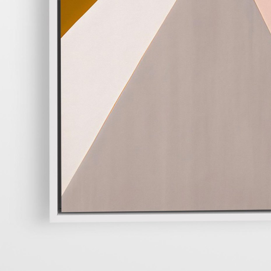 Obraz w ramie 70x50 - Trójkąty Wnętrz - abstrakcja, geometryczne kształty - rama biała