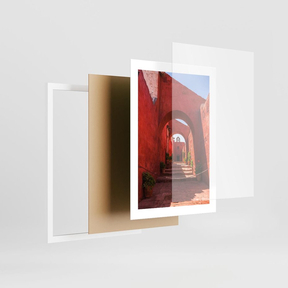 Plakat w ramie 30x40 - Perspektywa Uliczki - uliczka, perspektywa - rama biała