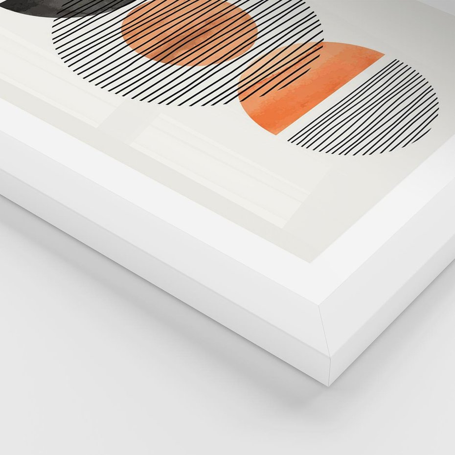 Plakat w ramie 50x70 - Geometryczna Abstrakcja - abstrakcja, nowoczesny obraz - rama biała