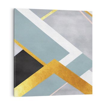 Obraz na płótnie 50x50 - Geometryczne Elementy - geometryczne kształty, elementy złota