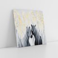 Obraz na płótnie 50x50 - Boho Marzenie - nowoczesna grafika, białe konie