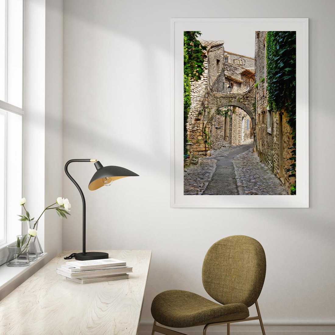 Plakat bez ramy 30x40 - Urokliwa perspektywa uliczki - uliczka, perspektywa