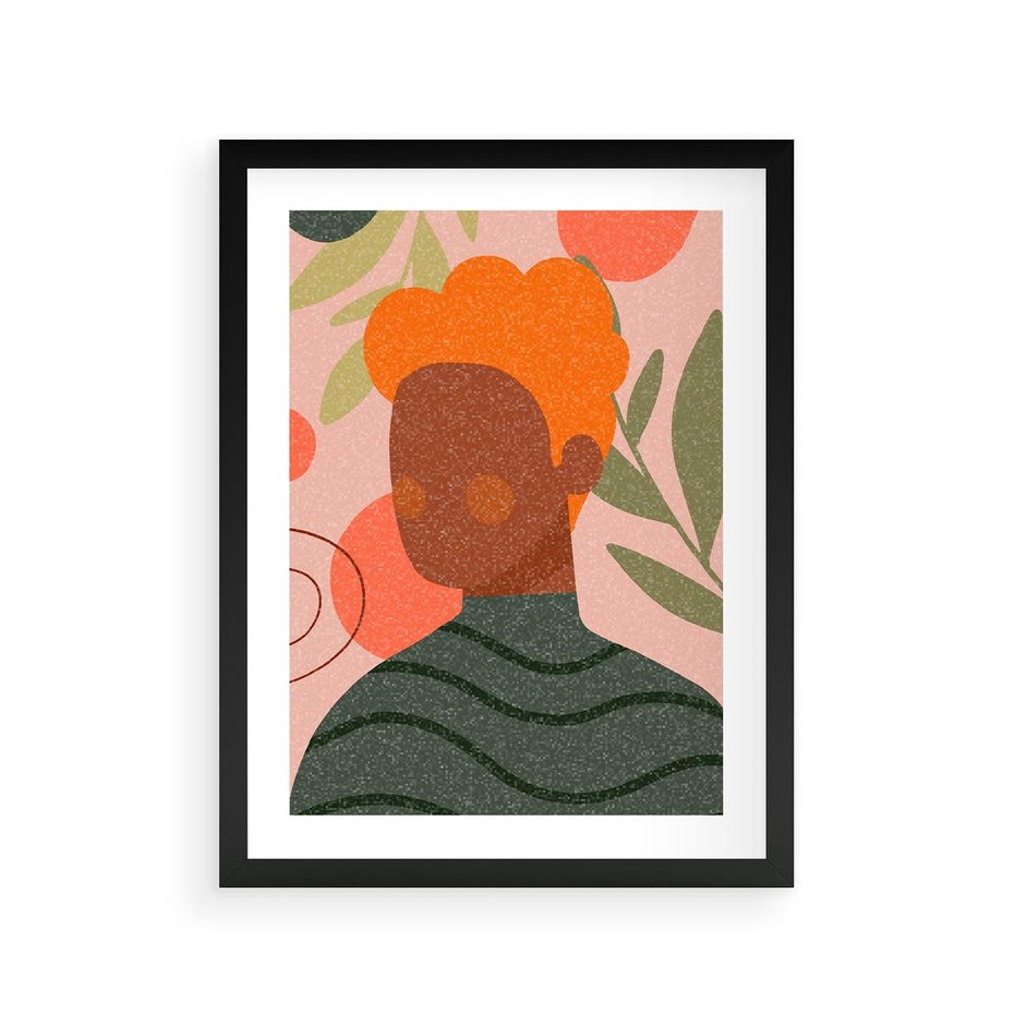 Plakat w ramie 30x40 - Kobieca Przestrzeń - nowoczesny plakat, styl retro - rama czarna