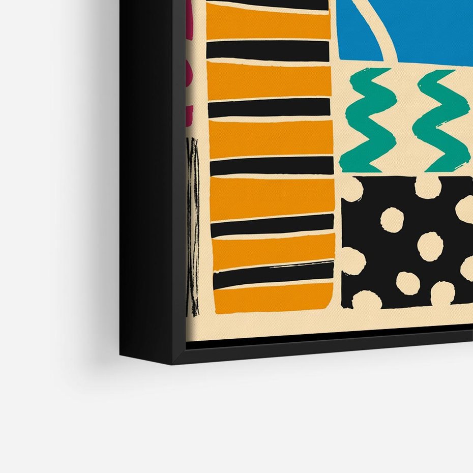 Obraz w ramie 50x50 - Etno Boho - etno ornamenty, boho klimat - rama czarna