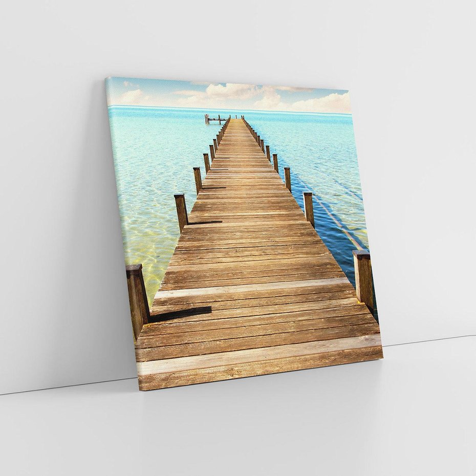 Obraz na płótnie 50x50 - Pomost nad morską przestrzenią - pomost, morze