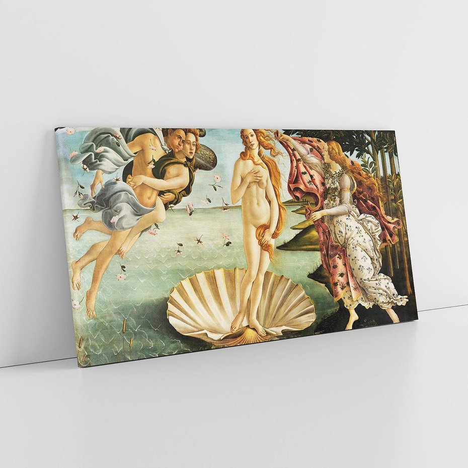 Obraz na płótnie 140x70 - "Narodziny Wenus" (1485), Sandro Botticelli - Reprodukcja - reprodukcja, obraz na płótnie