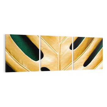 Obraz na płótnie 150x50 - Piękno i Styl - złote, liście