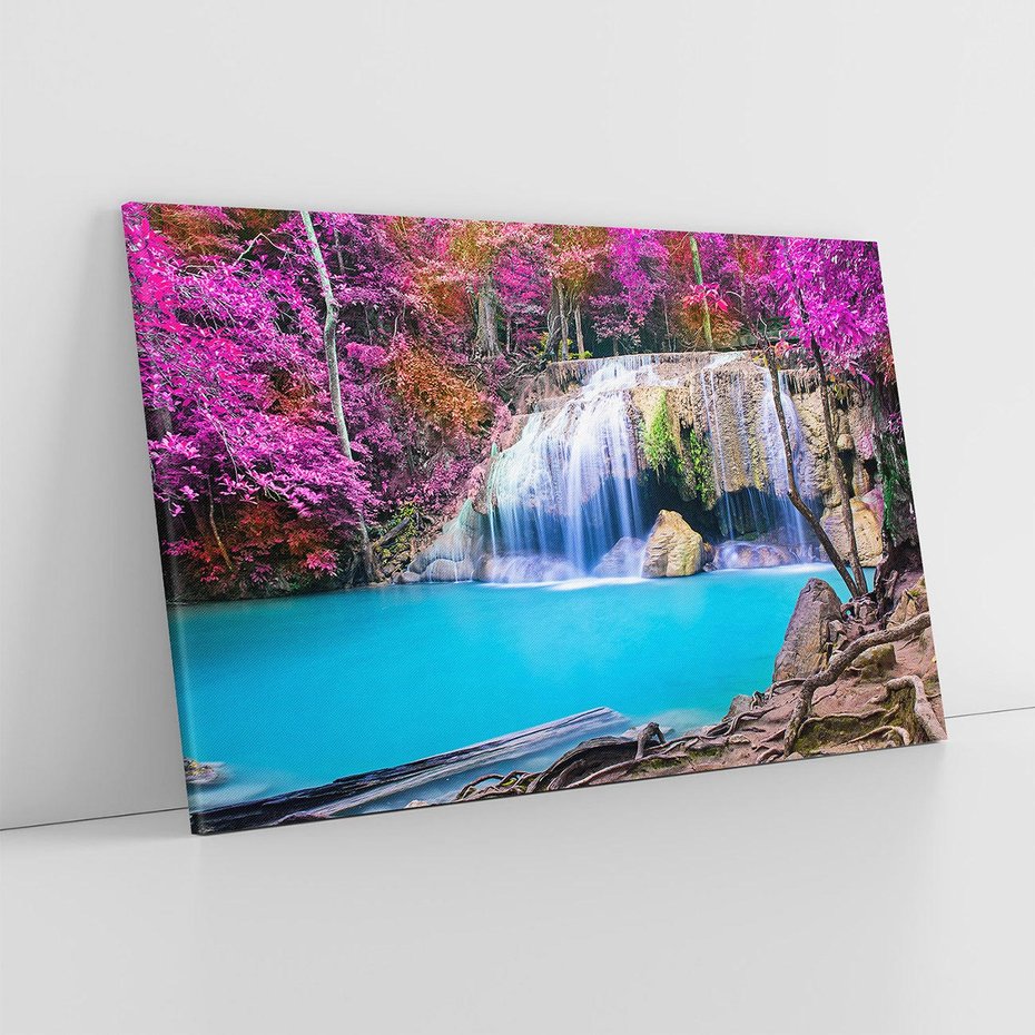 Obraz na płótnie 70x50 - Uroki wodospadu w lesie - Tajlandia, wodospad