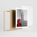 Plakat w ramie 40x50 - Budka telefoniczna przed Big Benem - budka, Londyn - rama drewno