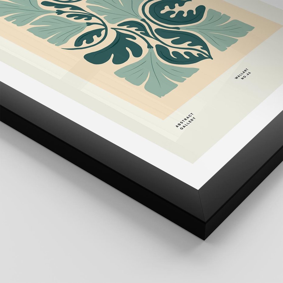 Plakat w ramie 40x50 - Podróżne Impresje - roślinne motywy, ornamenty - rama czarna