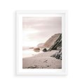 Plakat w ramie 40x50 - Przybrzeżna Piękność - klify, skały nad morzem - rama biała