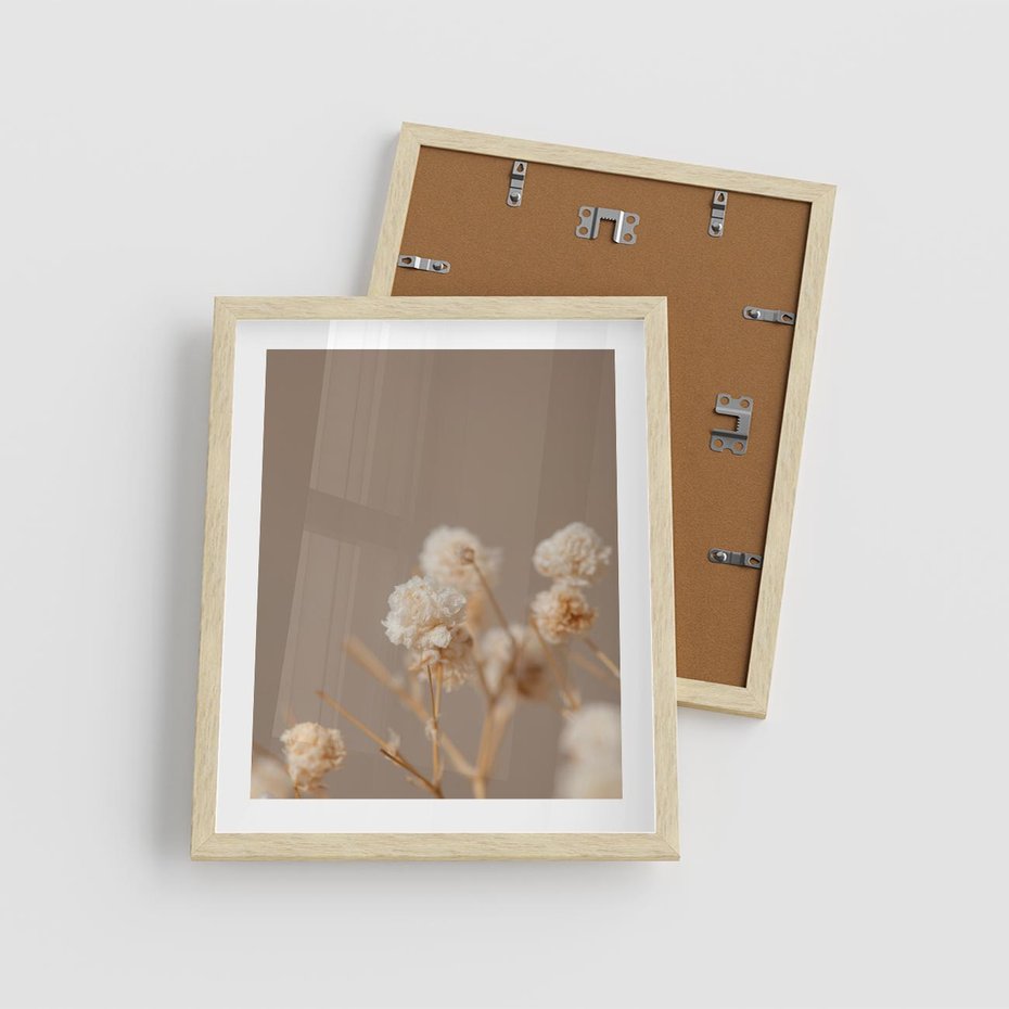 Plakat w ramie 40x50 - Przezroczyste piękno - gipsówka, suche - rama drewno