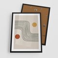 Plakat w ramie 50x70 - Czysta Refleksja - abstrakcyjna sztuka, boho kształty - rama czarna