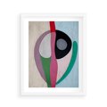 Plakat w ramie 40x50 - Wibracje Kolorów Marzeń - abstrakcyjne dziwne kształty, olejny obraz - rama biała