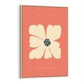 Obraz w ramie 80x120 - Malowane Kolorowe Echa - minimalistyczna grafika, biały kwiat na różowym tle - rama drewno
