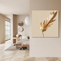 Obraz na płótnie 80x80 - Piękno w Detalu - złoty, liść