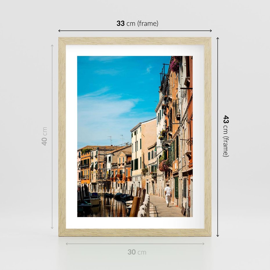 Plakat w ramie 30x40 - Magia Miejskiego Krajobrazu - uliczka, perspektywa - rama drewno