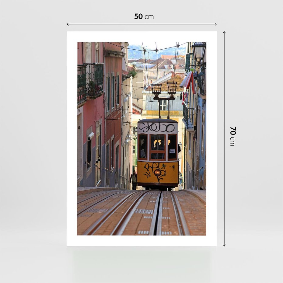 Plakat bez ramy 50x70 - Lizbońskie tramwaje - podróż w czasie - Lizbona, tramwaj