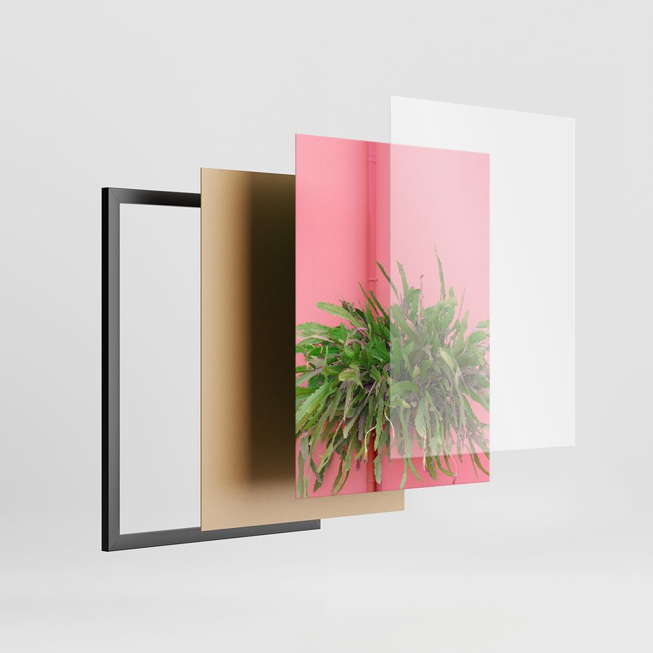 Zestaw obrazy w ramie 40x50 galeria - Liście, kaktusy, rośliny, pastele, retro - rama czarna