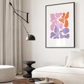 Plakat bez ramy 50x70 - Bezgraniczne Wibracje - abstrakcyjne kolorowe kwiaty, minimlizm