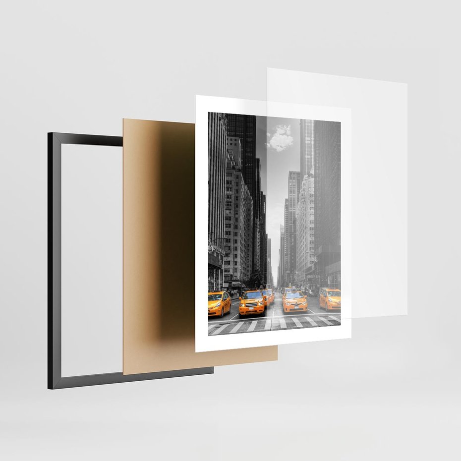 Plakat w ramie 40x50 - Wibracje Nowego Jorku - miasto, Nowy Jork - rama czarna